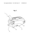 Console box for heavy equipment having safety bar with function sound device diagram and image