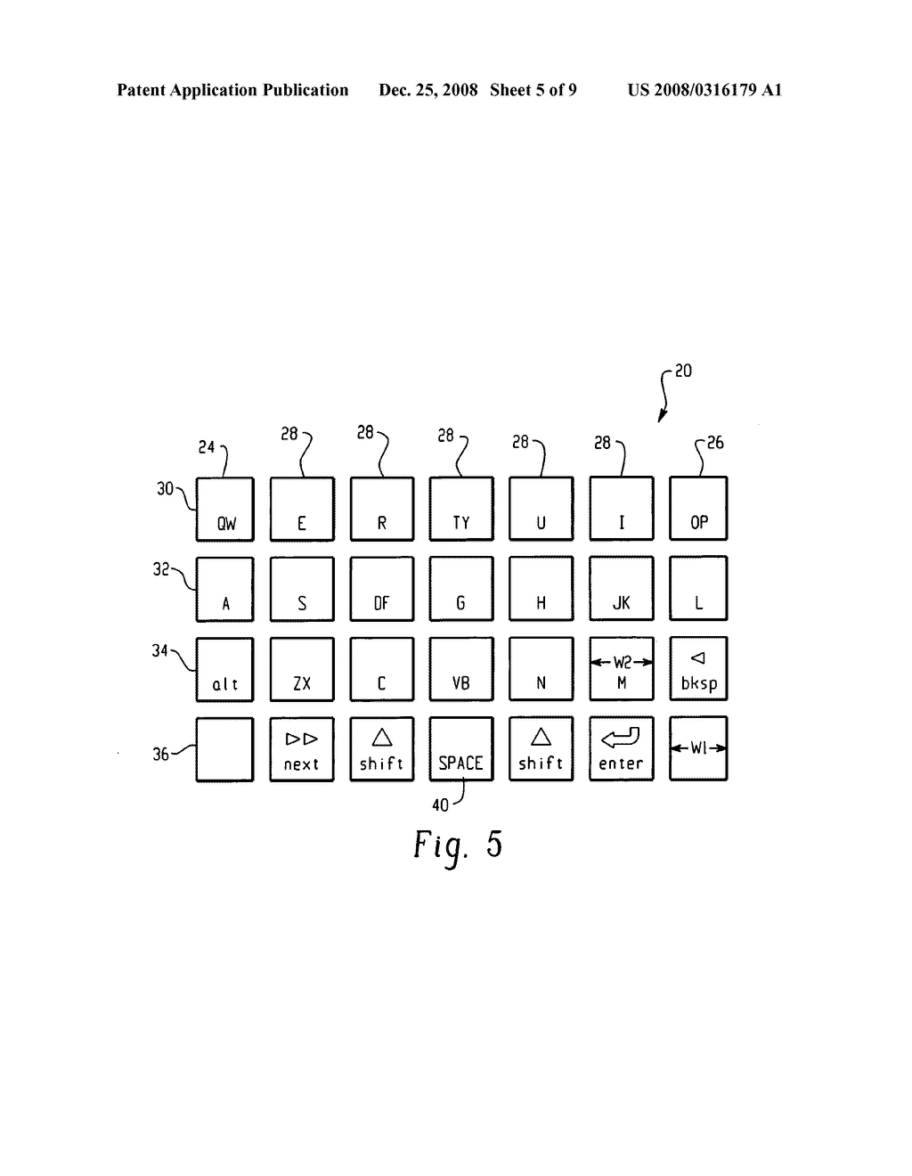 KEY ARRANGEMENT FOR A KEYBOARD - diagram, schematic, and image 06