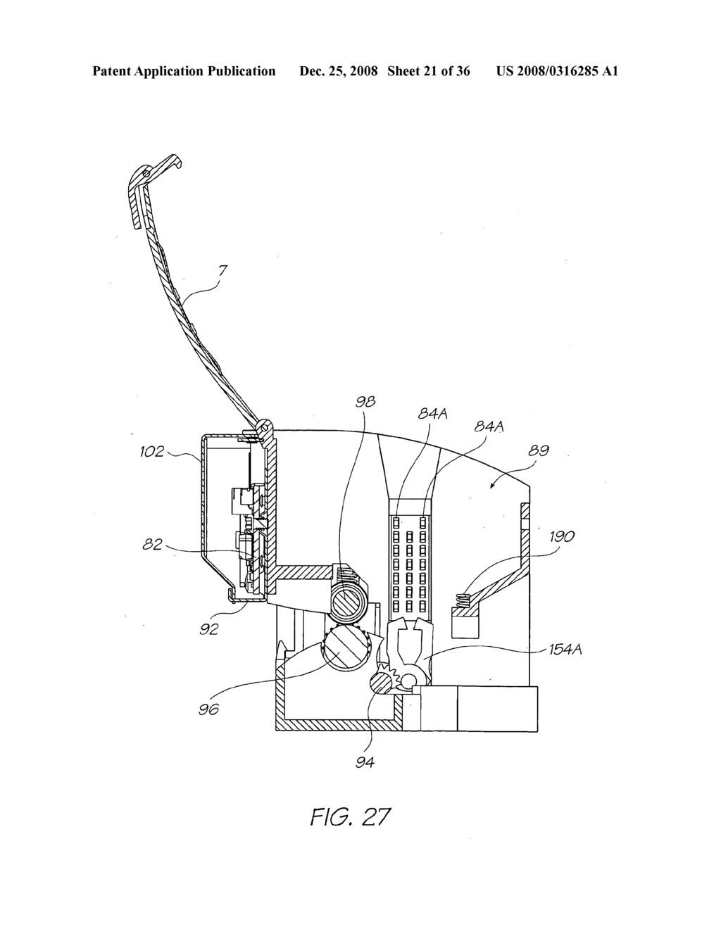 PRINTER CRADLE FOR RECEIVING AN INK CARTRIDGE WITH A GEAR ASSEMBLY - diagram, schematic, and image 22