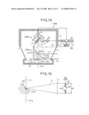 Laser radar apparatus that measures direction and distance of an object diagram and image