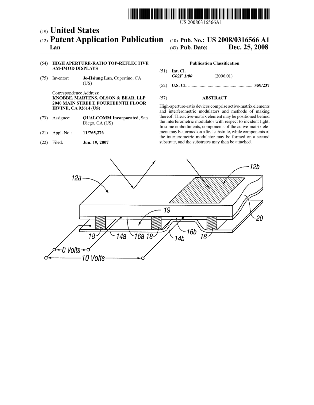 HIGH APERTURE-RATIO TOP-REFLECTIVE AM-IMOD DISPLAYS - diagram, schematic, and image 01