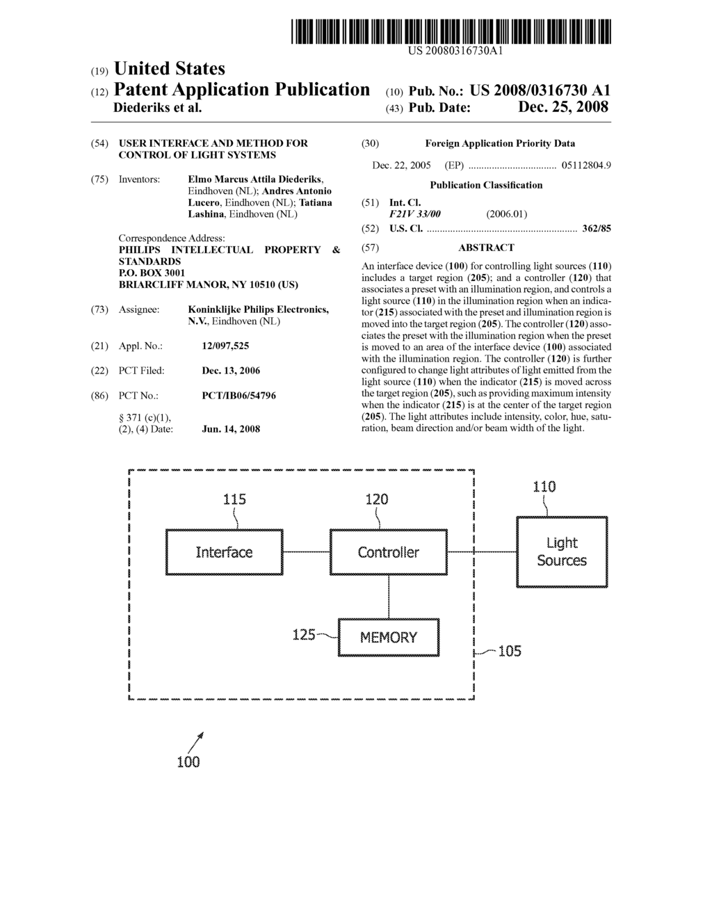 User Interface and Method for Control of Light Systems - diagram, schematic, and image 01