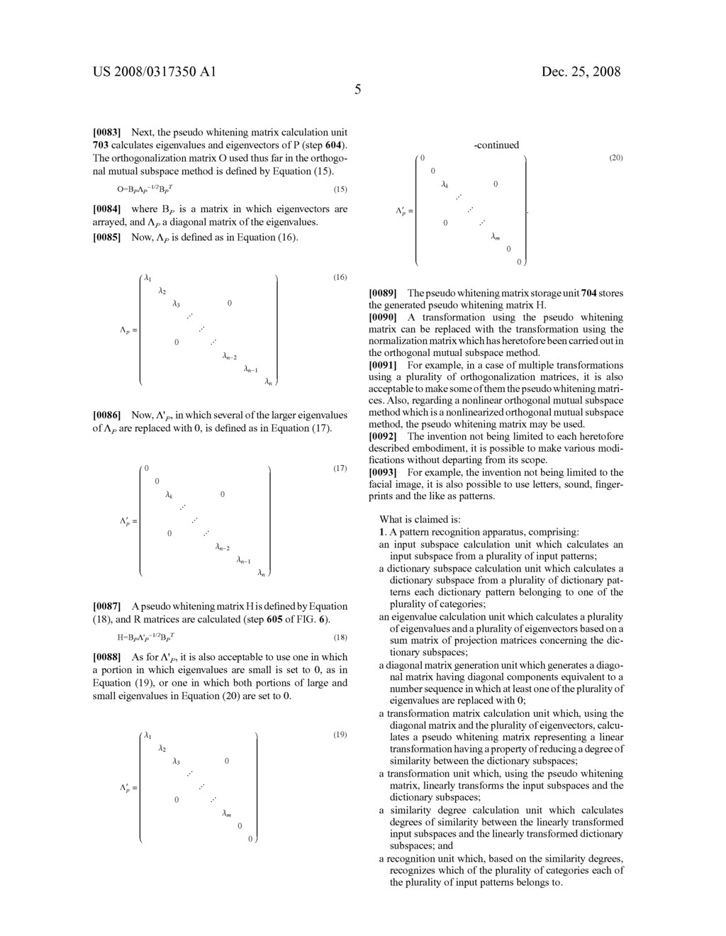 PATTERN RECOGNITION APPARATUS AND METHOD - diagram, schematic, and image 14