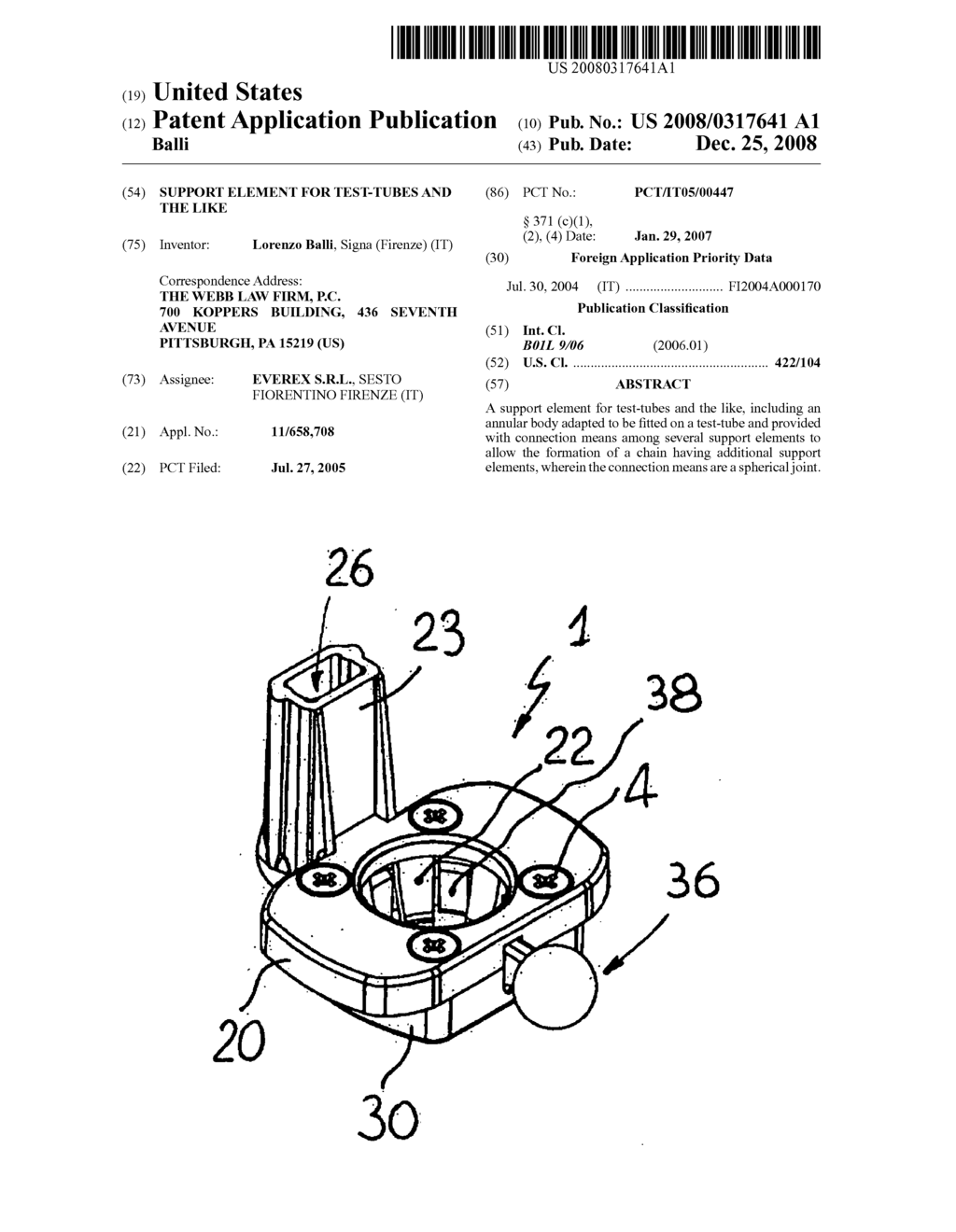 Support Element for Test-Tubes and the Like - diagram, schematic, and image 01