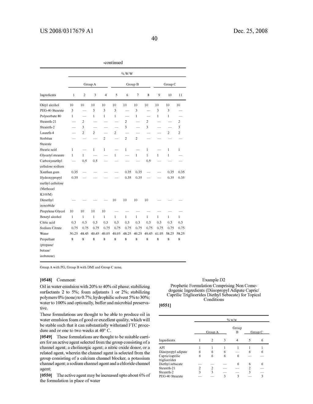 FOAMABLE COMPOSITIONS AND KITS COMPRISING ONE OR MORE OF A CHANNEL AGENT, A CHOLINERGIC AGENT, A NITRIC OXIDE DONOR, AND RELATED AGENTS AND THEIR USES - diagram, schematic, and image 46