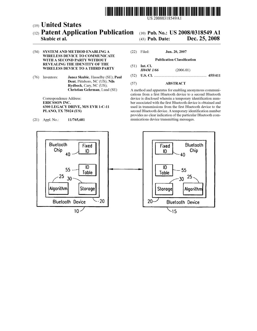 SYSTEM AND METHOD ENABLING A WIRELESS DEVICE TO COMMUNICATE WITH A SECOND PARTY WITHOUT REVEALING THE IDENTITY OF THE WIRELESS DEVICE TO A THIRD PARTY - diagram, schematic, and image 01