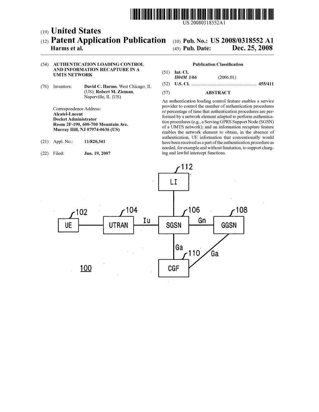 Authentication loading control and information recapture in a UMTS network - diagram, schematic, and image 01