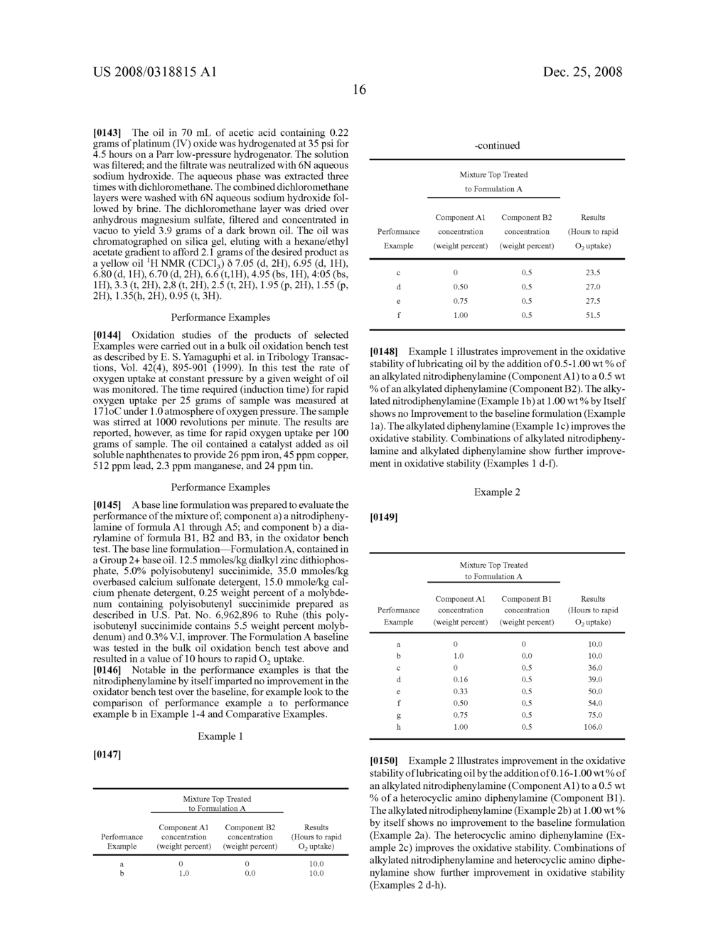 SYNERGISTIC LUBRICATING OIL COMPOSITION CONTAINING A MIXTURE OF A NITRO-SUBSTITUTED DIARYLAMINE AND A DAIRYLAMINE - diagram, schematic, and image 17