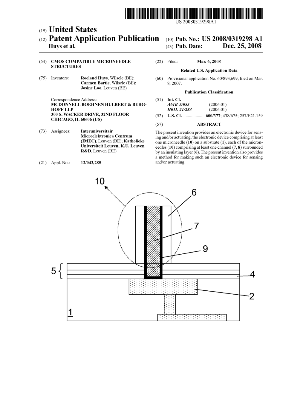 CMOS Compatible Microneedle Structures - diagram, schematic, and image 01