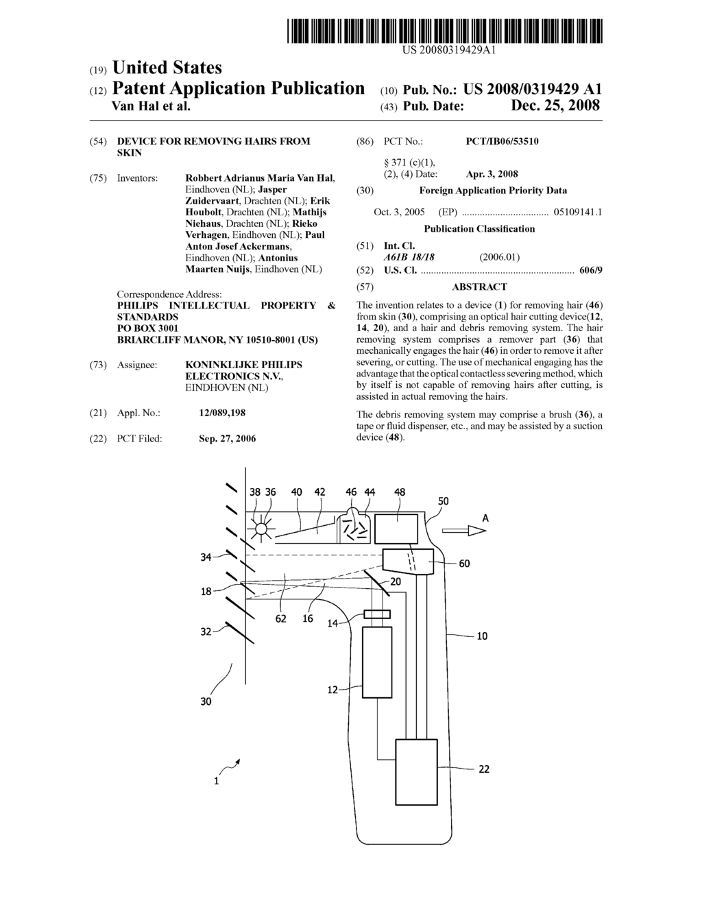 Device for Removing Hairs From Skin - diagram, schematic, and image 01