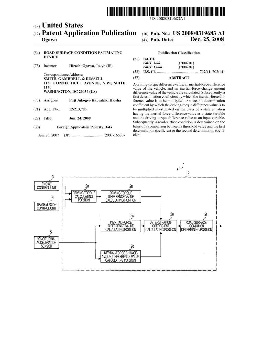 Road-surface condition estimating device - diagram, schematic, and image 01