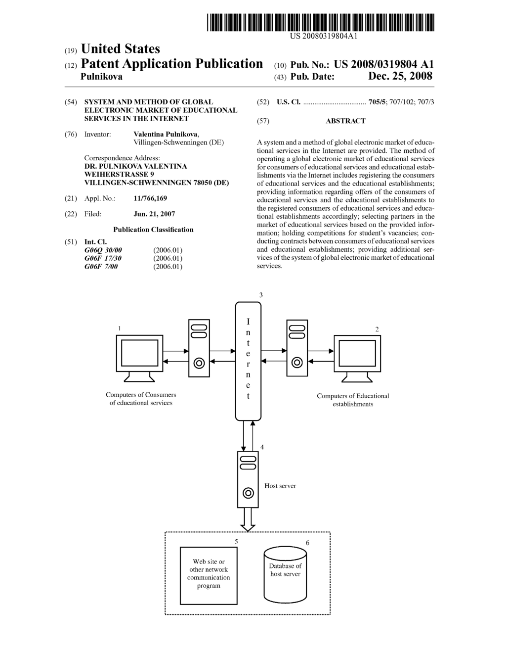 System and method of global electronic market of educational services in the Internet - diagram, schematic, and image 01