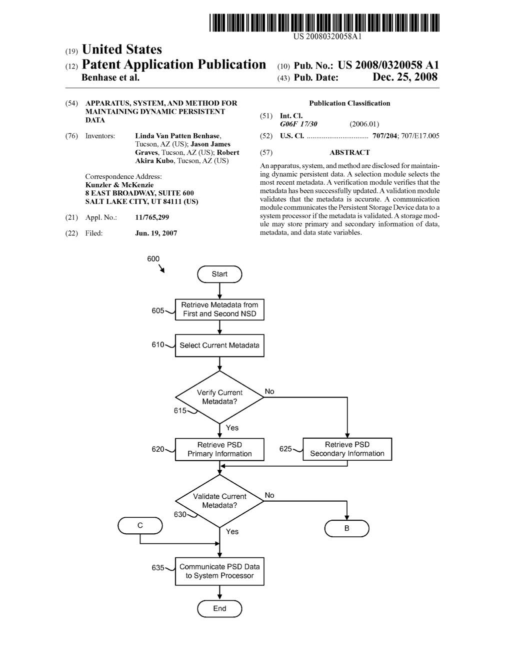 APPARATUS, SYSTEM, AND METHOD FOR MAINTAINING DYNAMIC PERSISTENT DATA - diagram, schematic, and image 01