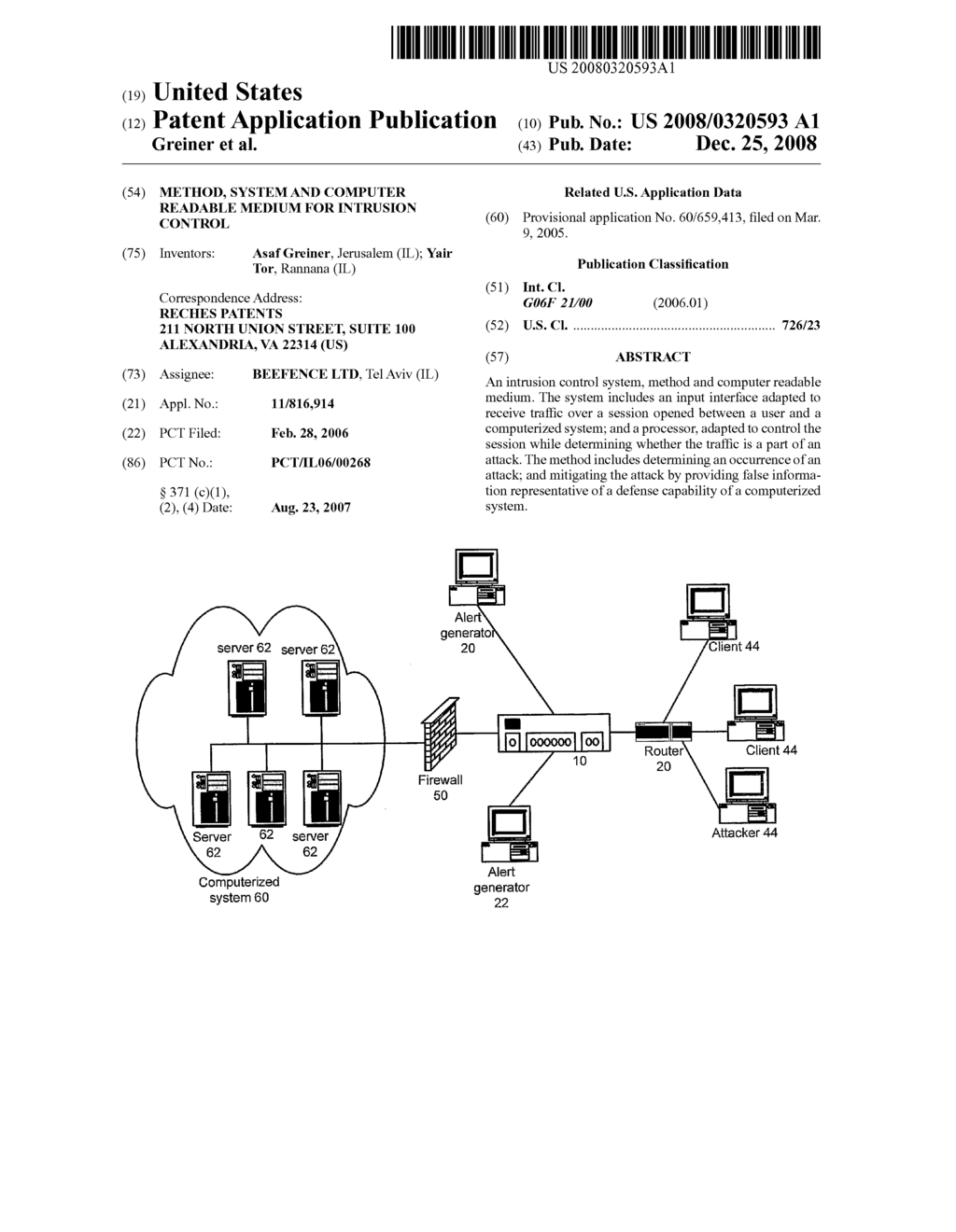 Method, System and Computer Readable Medium For Intrusion Control - diagram, schematic, and image 01