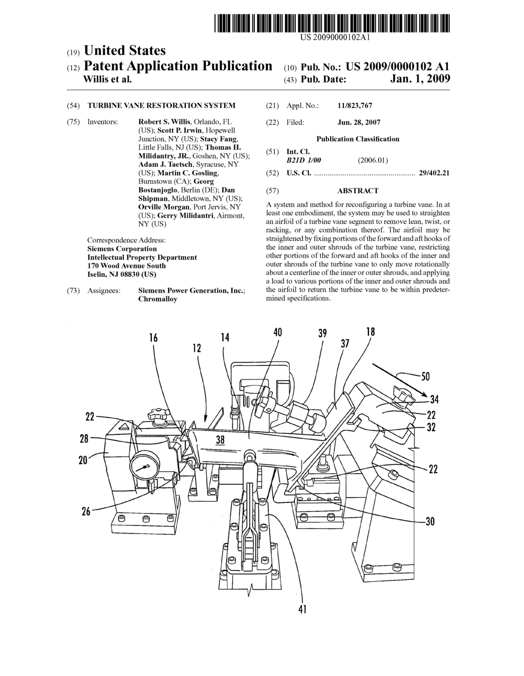 Turbine vane restoration system - diagram, schematic, and image 01