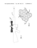 Rifle scope with textured profile diagram and image