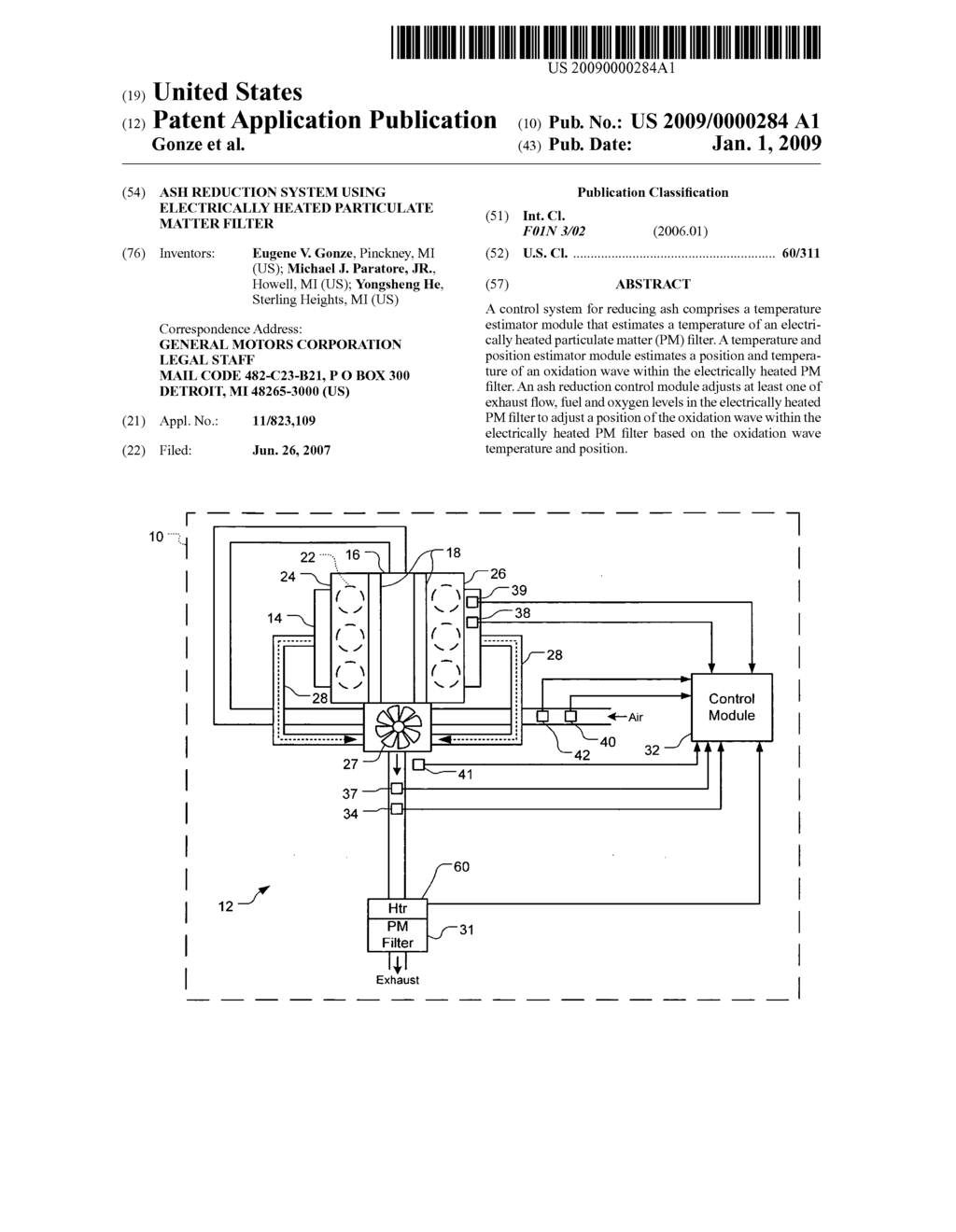 Ash reduction system using electrically heated particulate matter filter - diagram, schematic, and image 01