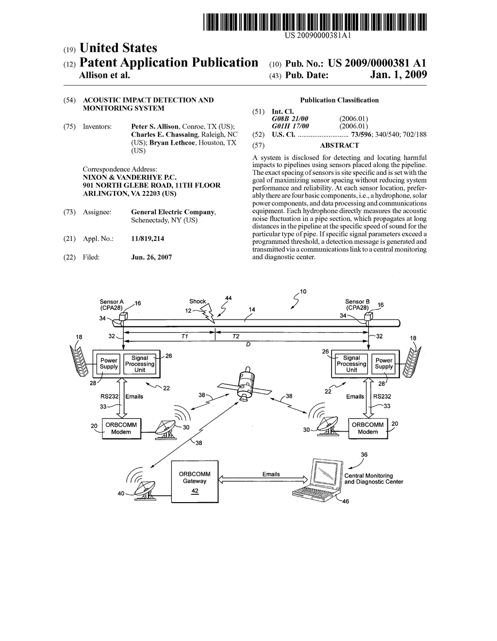 Acoustic impact detection and monitoring system - diagram, schematic, and image 01