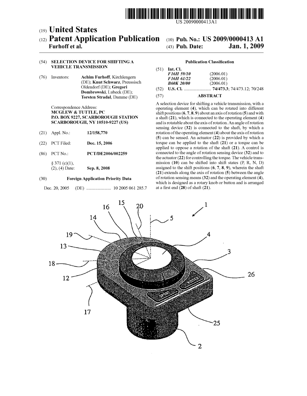 Selection Device for Shifting a Vehicle Transmission - diagram, schematic, and image 01