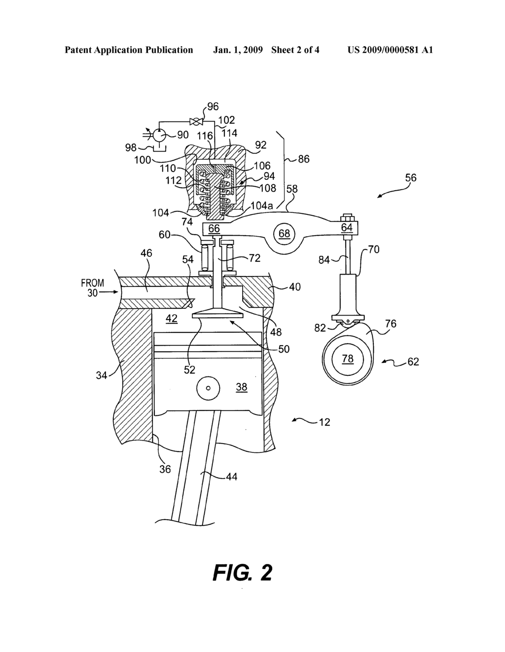 Variable valve actuator having self-centering pivotal piston - diagram, schematic, and image 03