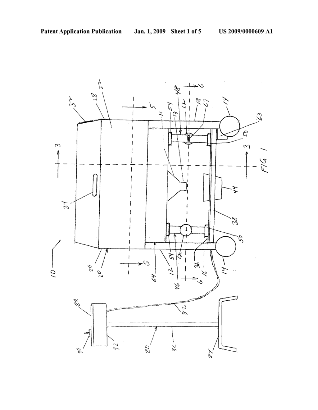 Cooking grill with electrically driven variable height fire box - diagram, schematic, and image 02