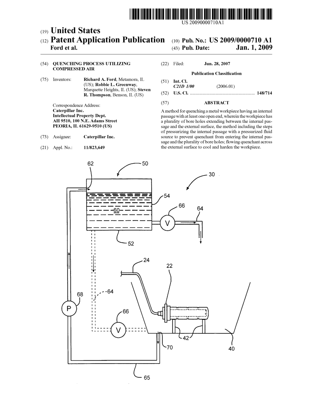 Quenching process utilizing compressed air - diagram, schematic, and image 01