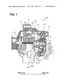 Automotive alternator having rectifier device diagram and image