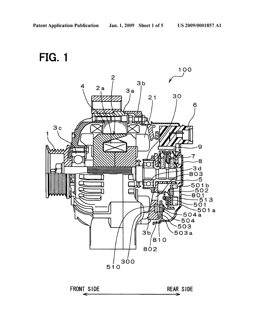 Automotive alternator having rectifier device - diagram, schematic, and image 02