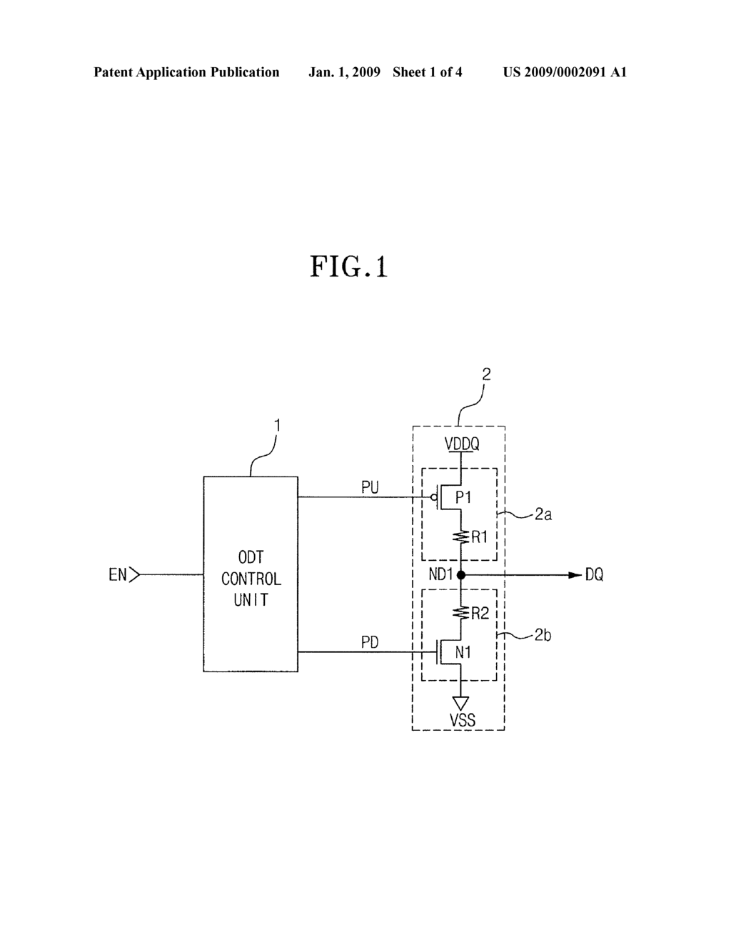 ON DIE TERMINATION DEVICE THAT CAN CONTROL TERMINAL RESISTANCE - diagram, schematic, and image 02