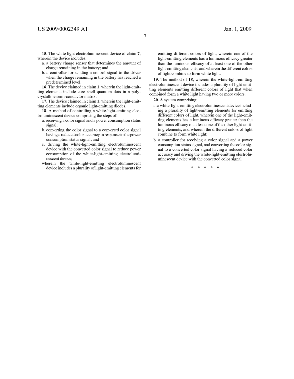 ELECTROLUMINESCENT WHITE LIGHT EMITTING DEVICE - diagram, schematic, and image 20