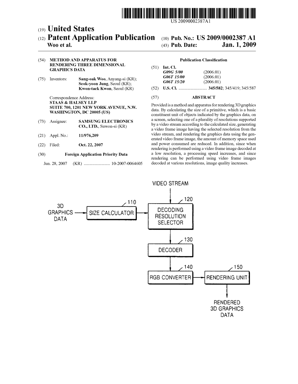 Method and apparatus for rendering three dimensional graphics data - diagram, schematic, and image 01