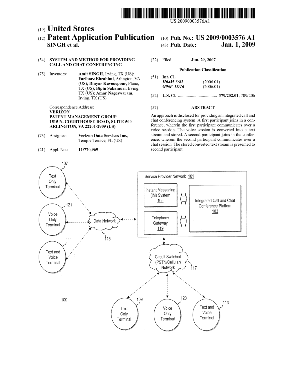 SYSTEM AND METHOD FOR PROVIDING CALL AND CHAT CONFERENCING - diagram, schematic, and image 01