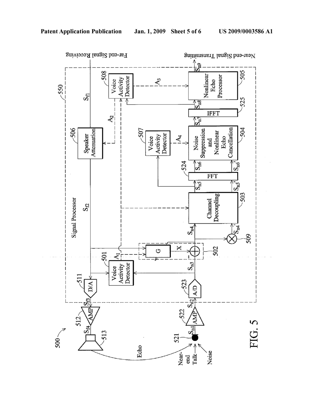 SIGNAL PROCESSOR AND METHOD FOR CANCELING ECHO IN A COMMUNICATION DEVICE - diagram, schematic, and image 06