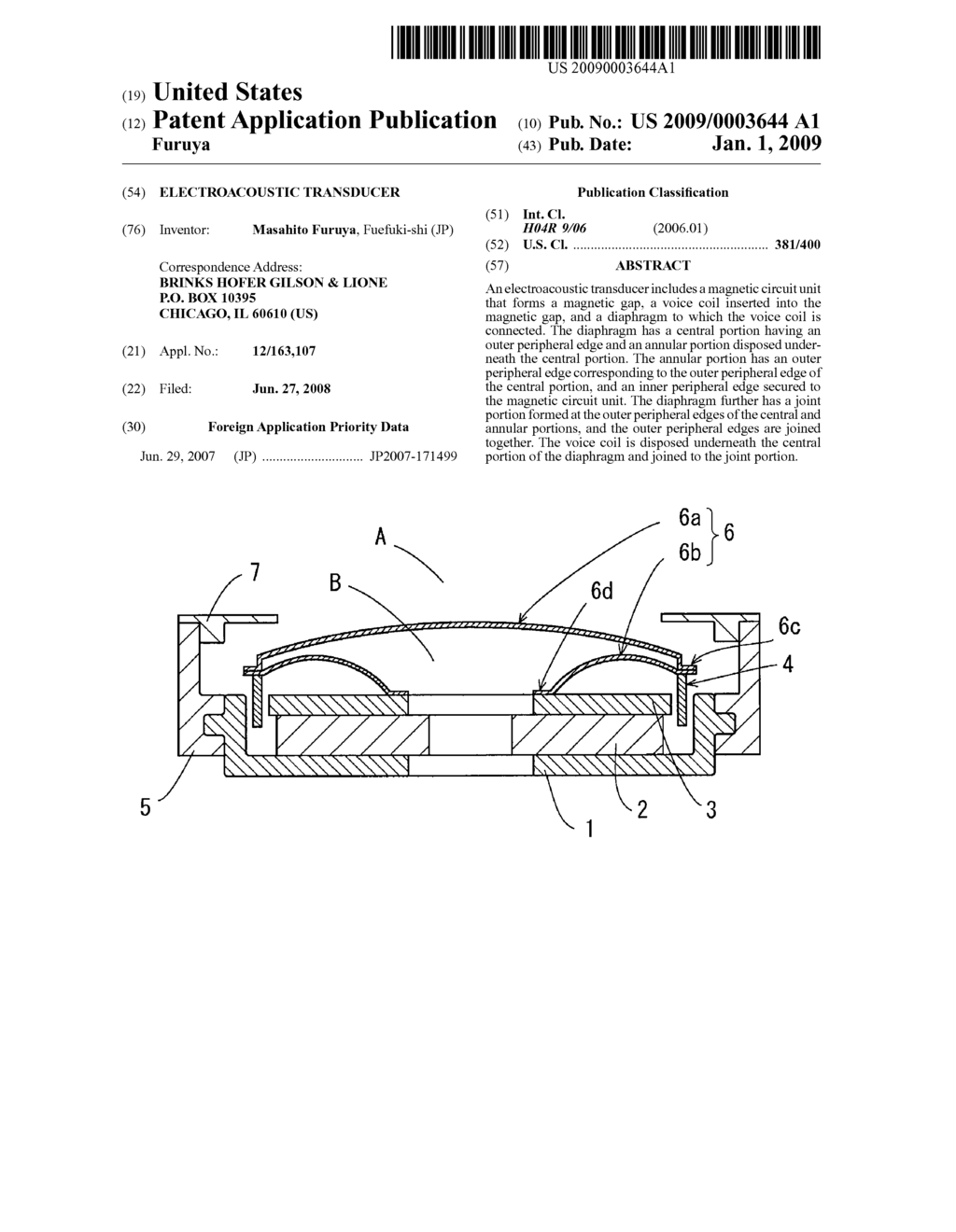 ELECTROACOUSTIC TRANSDUCER - diagram, schematic, and image 01