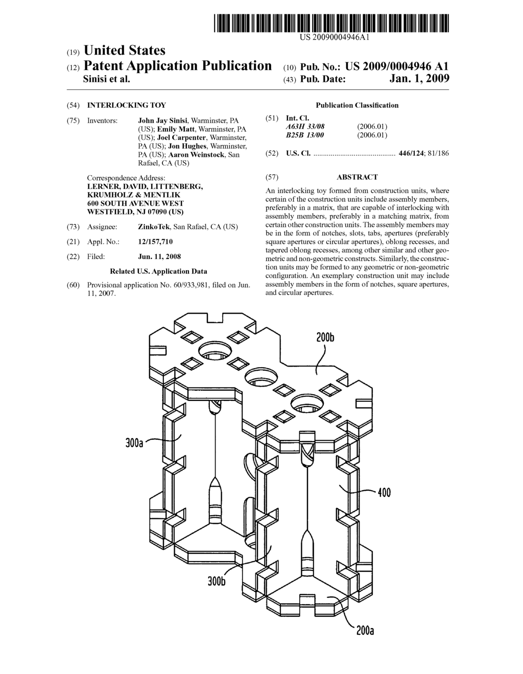 Interlocking toy - diagram, schematic, and image 01