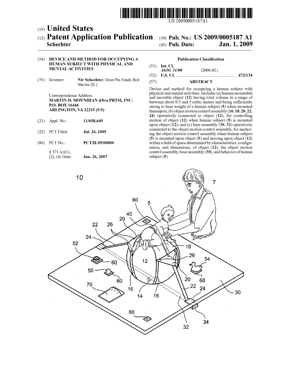 Device and Method for Occupying a Human Subject with Physical and Mental Activities - diagram, schematic, and image 01