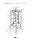 Method and apparatus for separating cooking oils from snack food products through a quasi-continuous centrifuge action diagram and image