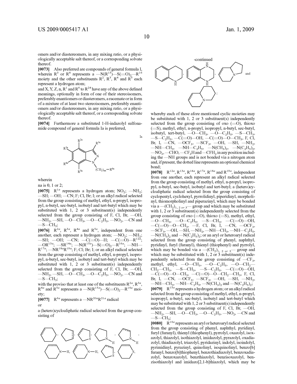 Substituted Indazolyl Sulfonamide and 2,3-Dihydro-Indolyl Sulfonamide Compounds, their Preparation and Use in Medicaments - diagram, schematic, and image 11