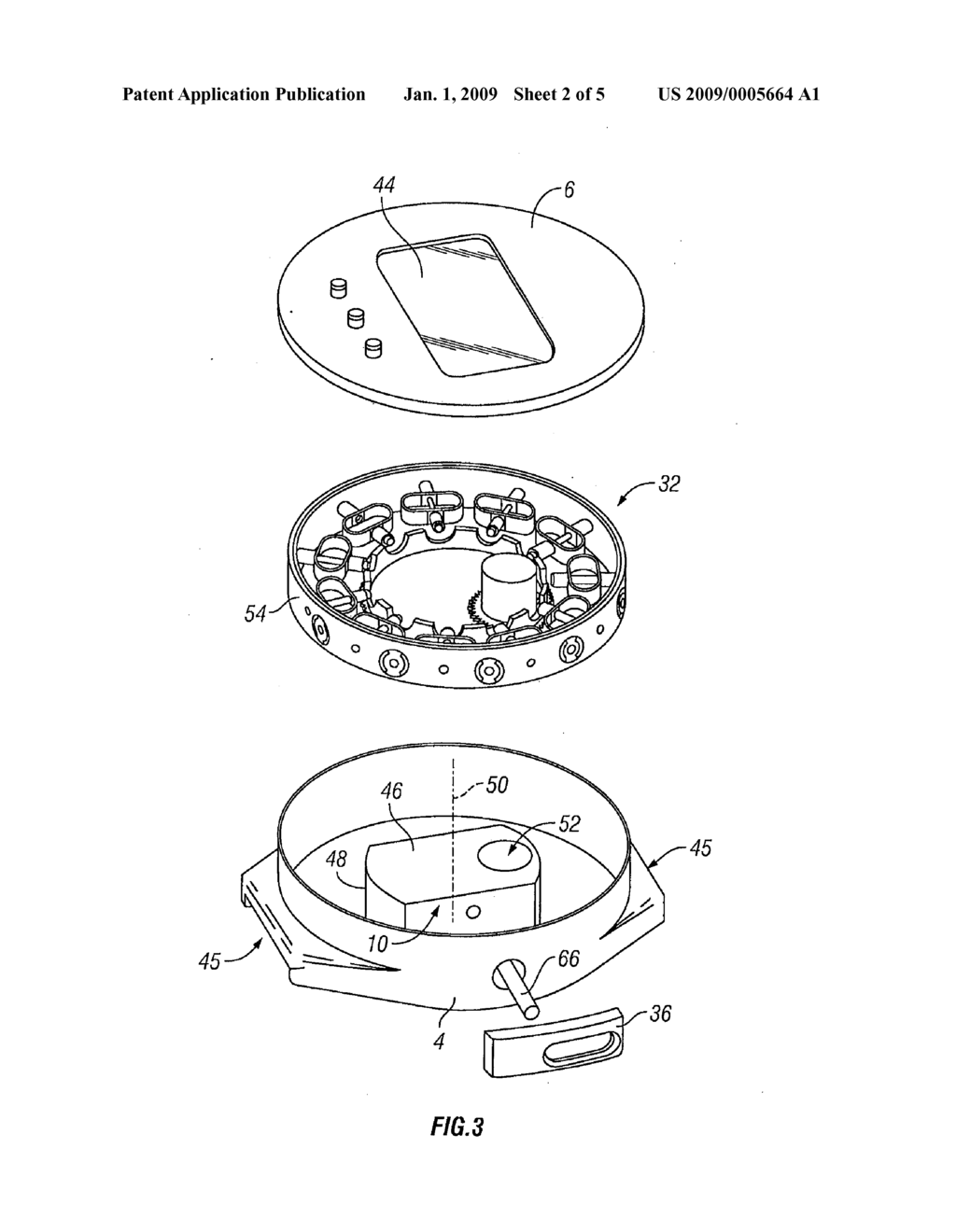 Blood Testing Apparatus Having a Rotatable Cartridge with Multiple Lancing Elements and Testing Means - diagram, schematic, and image 03