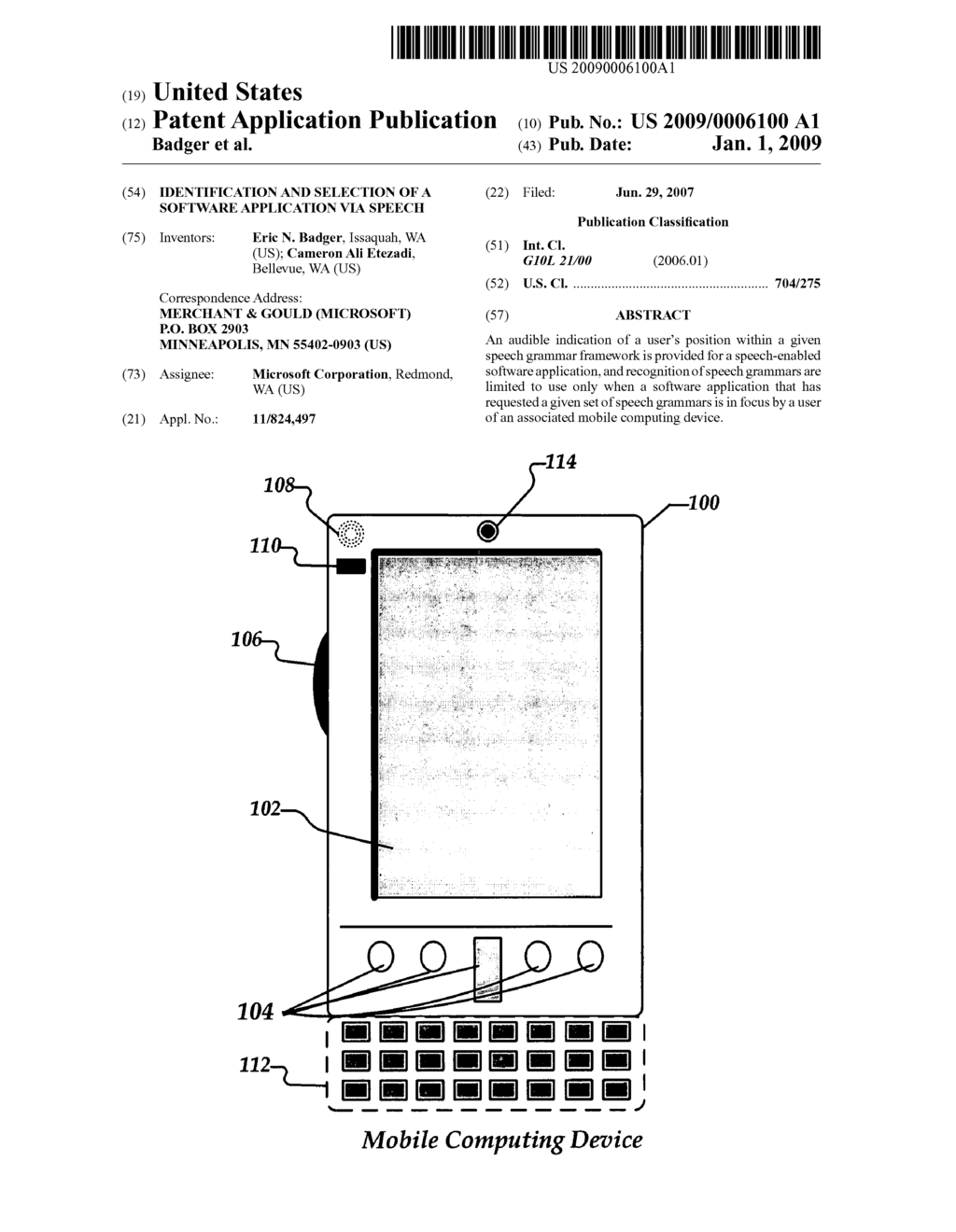 Identification and selection of a software application via speech - diagram, schematic, and image 01