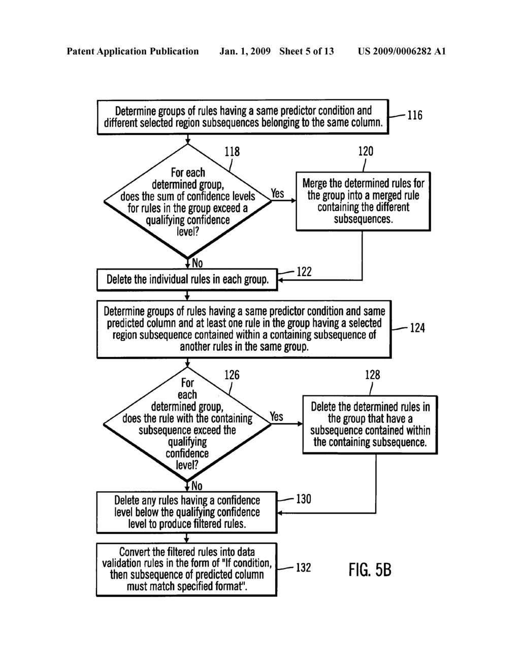 USING A DATA MINING ALGORITHM TO GENERATE RULES USED TO VALIDATE A SELECTED REGION OF A PREDICTED COLUMN - diagram, schematic, and image 06