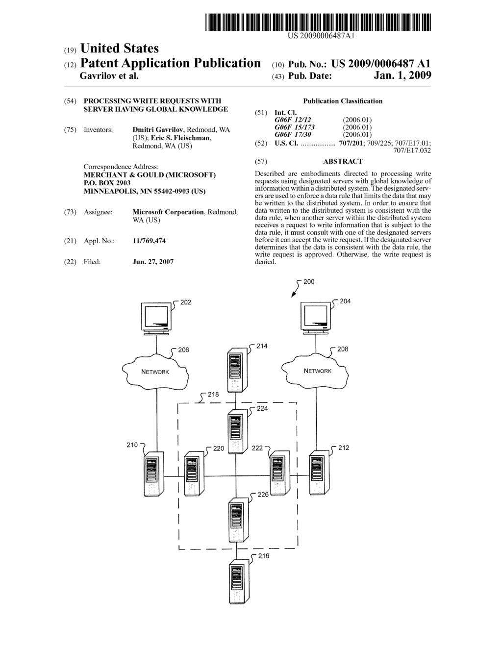 Processing Write Requests with Server Having Global Knowledge - diagram, schematic, and image 01