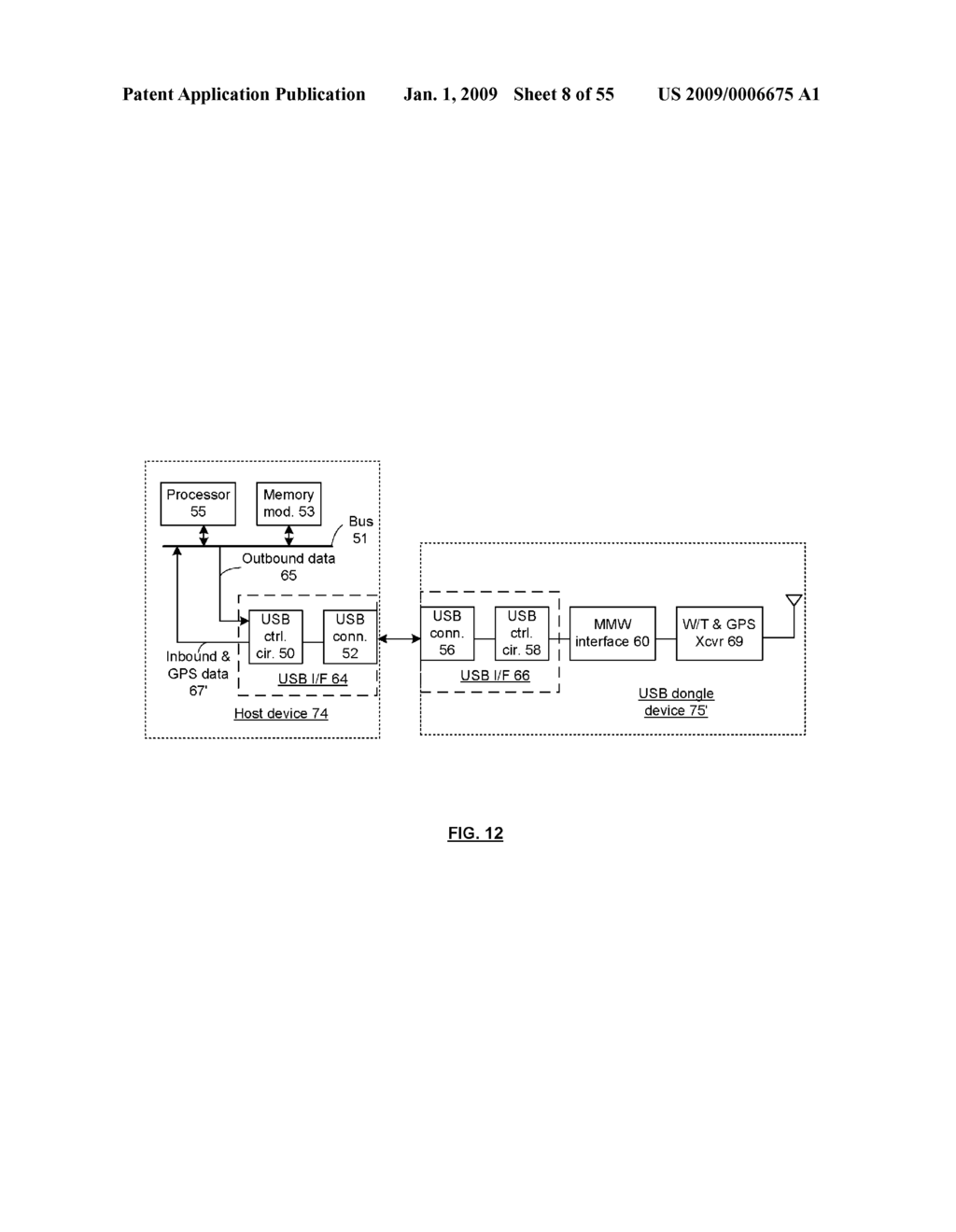 Universal Serial Bus Dongle Device with Millimeter Wave Transceiver and System for use Therewith - diagram, schematic, and image 09