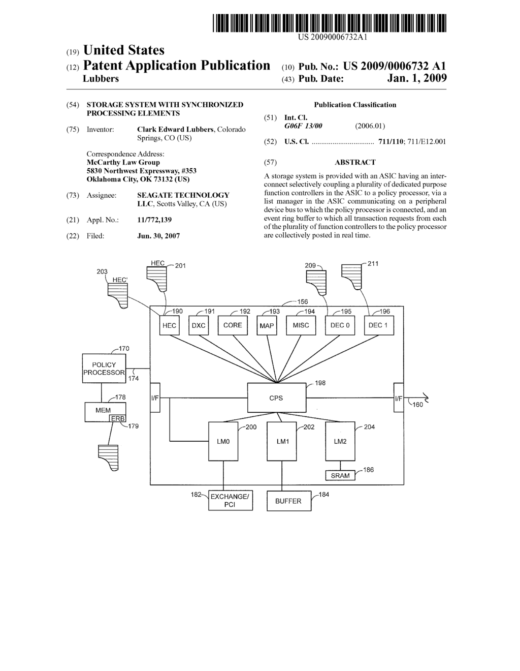 STORAGE SYSTEM WITH SYNCHRONIZED PROCESSING ELEMENTS - diagram, schematic, and image 01