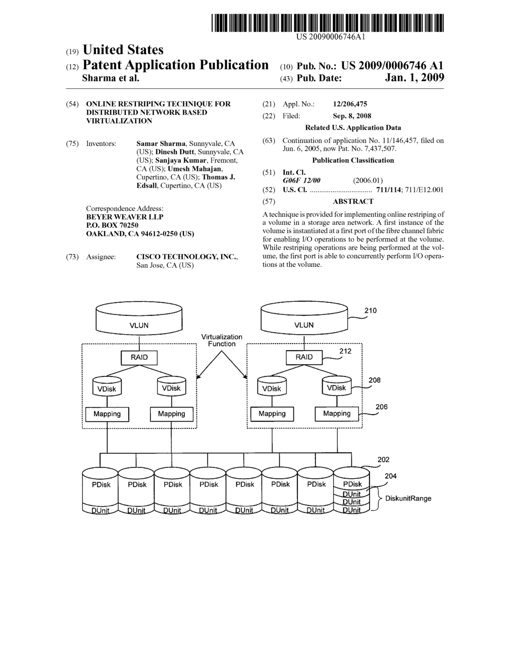 Online Restriping Technique for Distributed Network Based Virtualization - diagram, schematic, and image 01