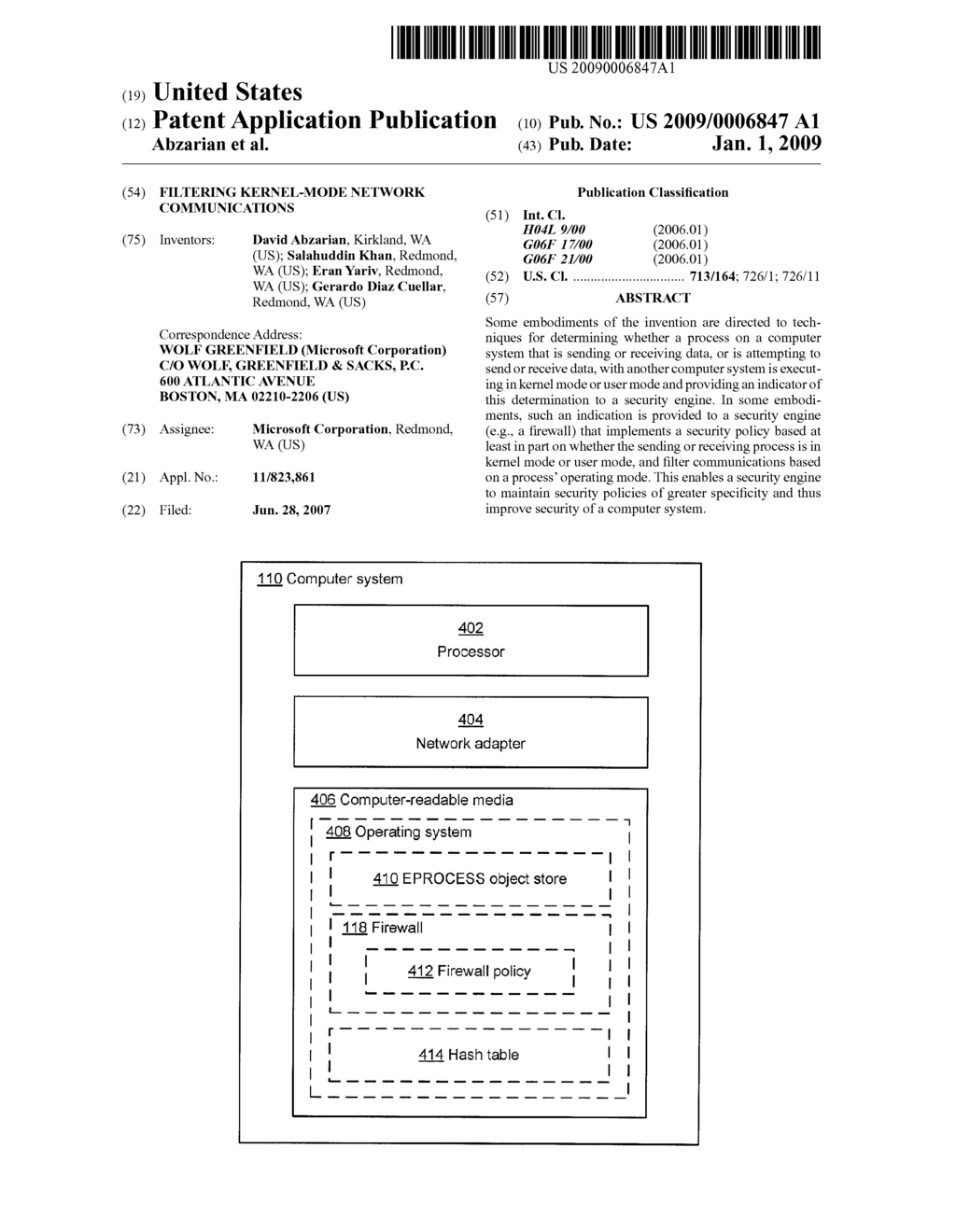 Filtering kernel-mode network communications - diagram, schematic, and image 01