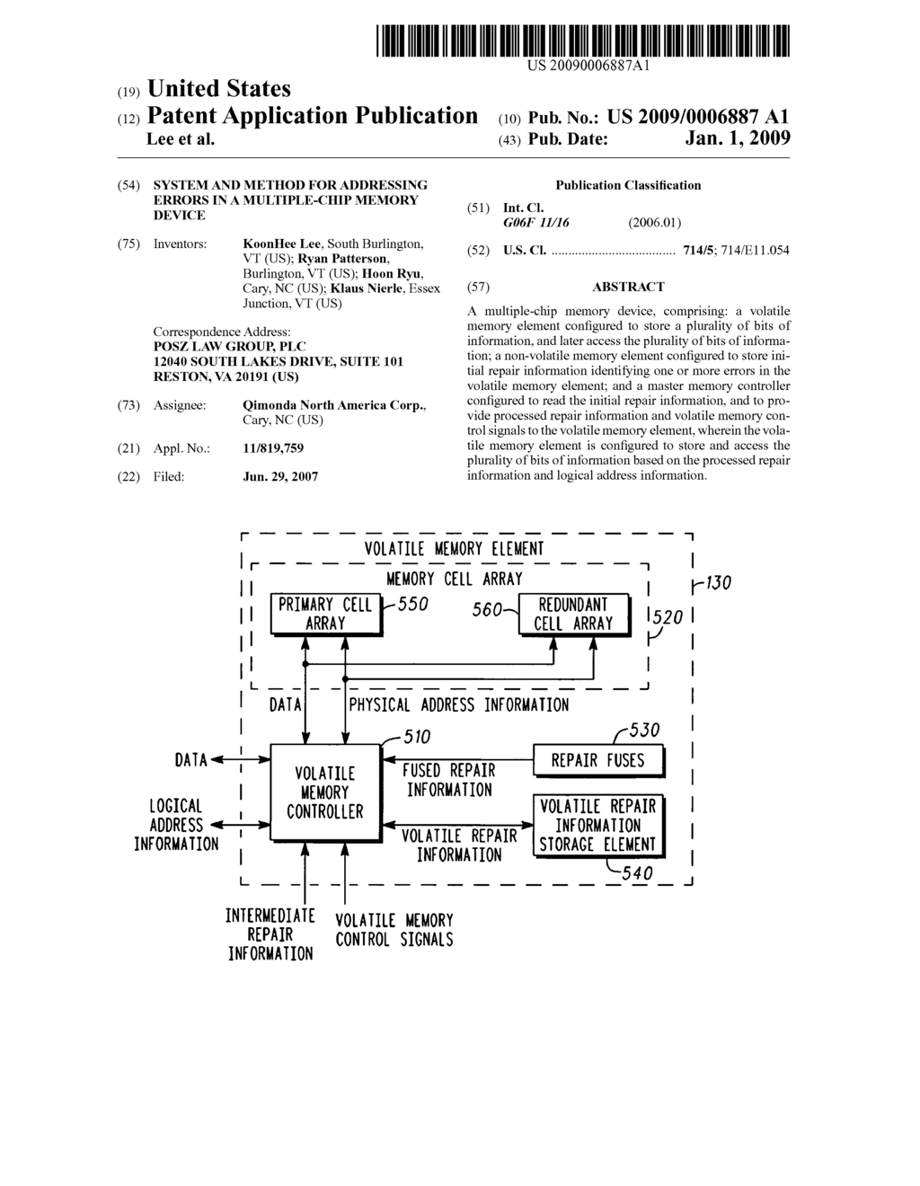 System and method for addressing errors in a multiple-chip memory device - diagram, schematic, and image 01