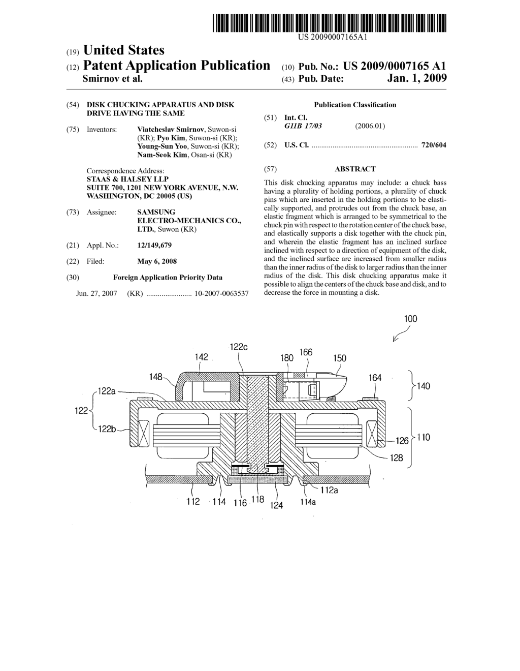 Disk chucking apparatus and disk drive having the same - diagram, schematic, and image 01