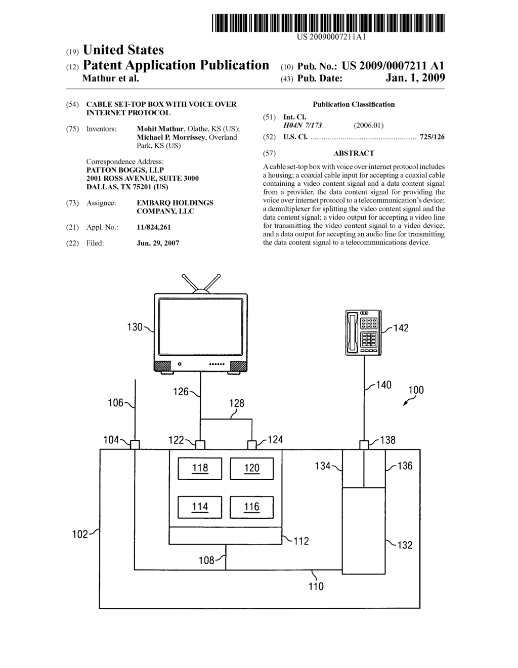 Cable set-top box with voice over internet protocol - diagram, schematic, and image 01