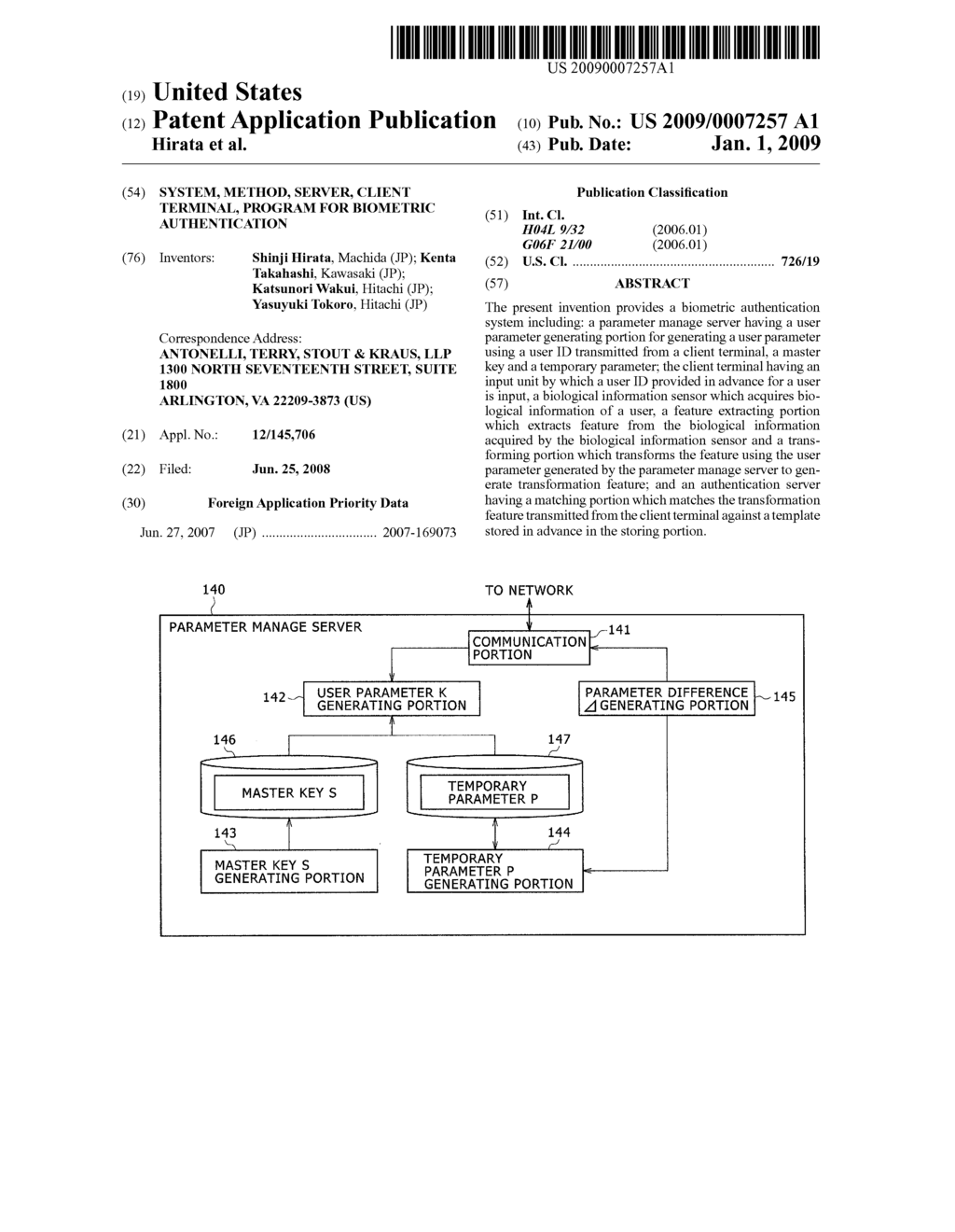 SYSTEM, METHOD, SERVER, CLIENT TERMINAL, PROGRAM FOR BIOMETRIC AUTHENTICATION - diagram, schematic, and image 01